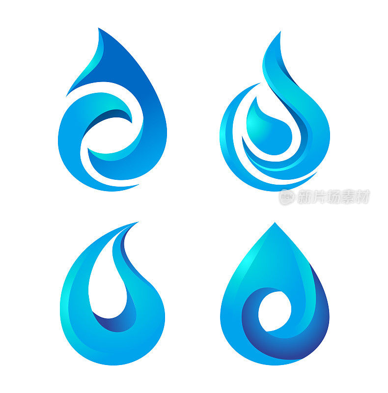 Water drop icons set.